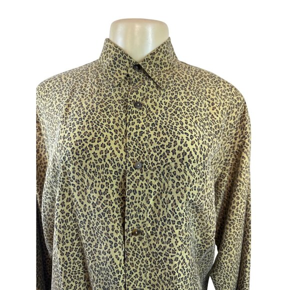 Vintage Anne Pinkerton Women’s Leopard Print Button-Up Shirt Size M - New - Picture 4 of 9